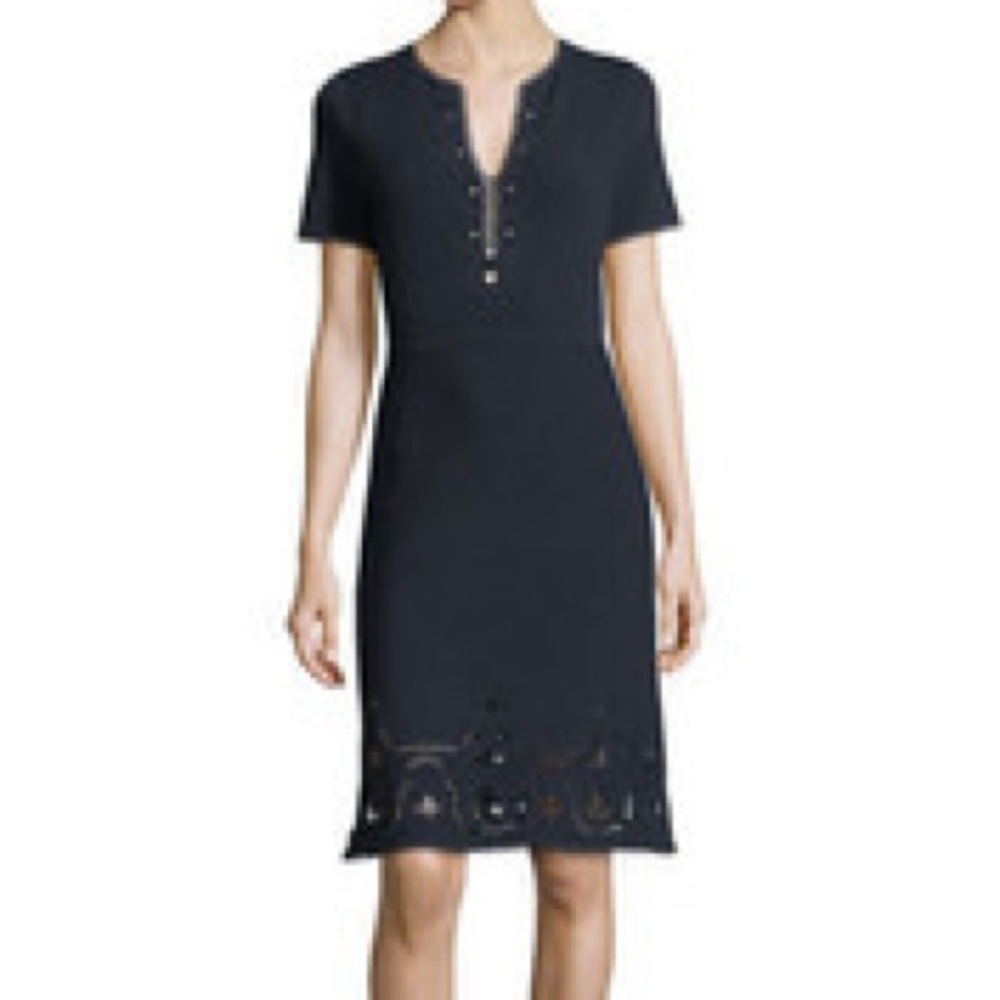 Elie Tahari Knit Navy Dress